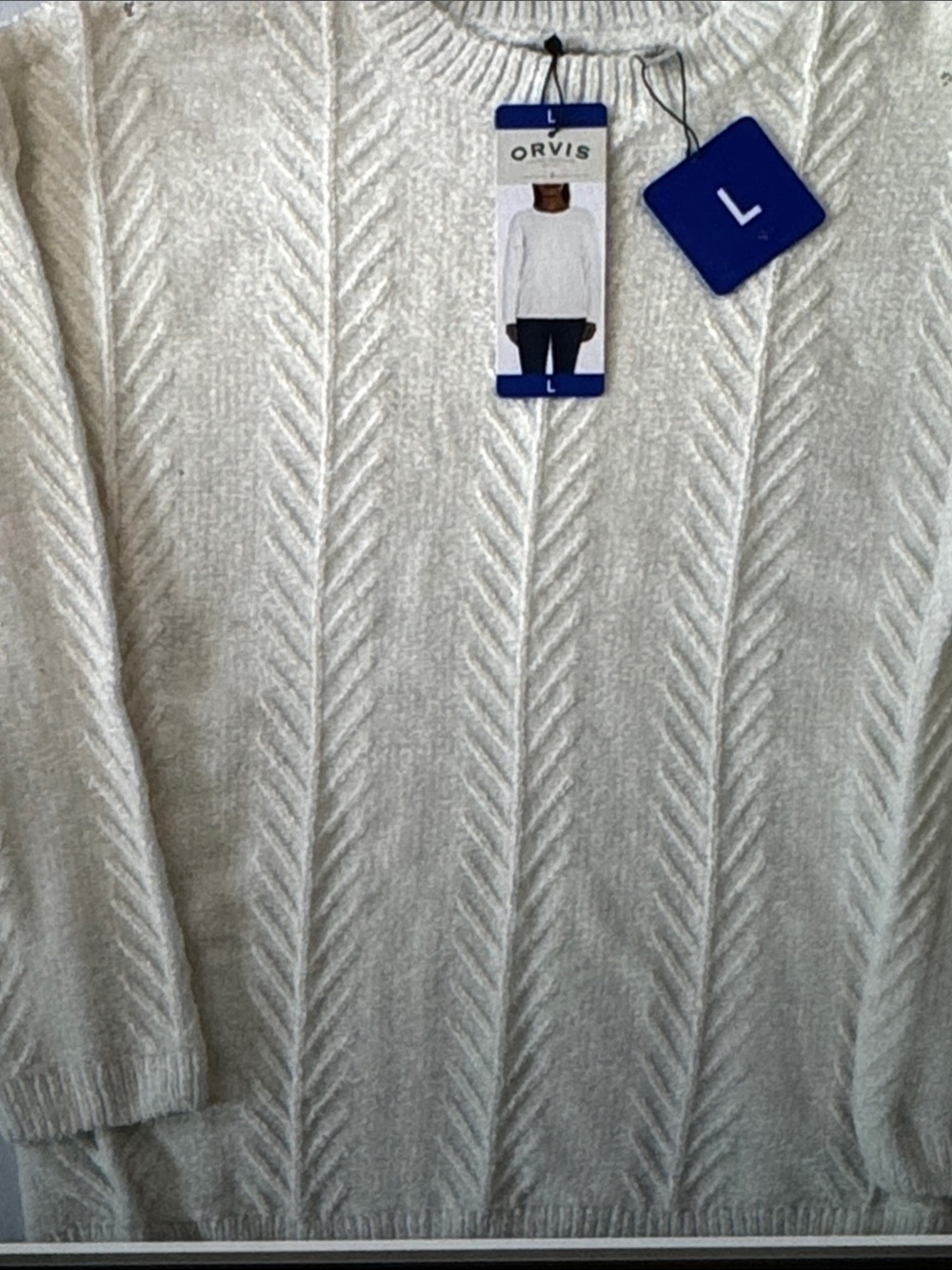 Sz L sOFT chenille sweater NEW CREAM